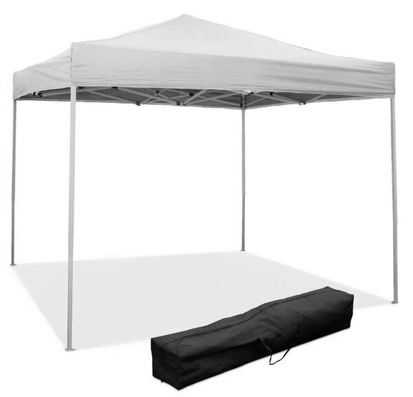 Gazebo Pieghevole 3x3m in PVC Bianco