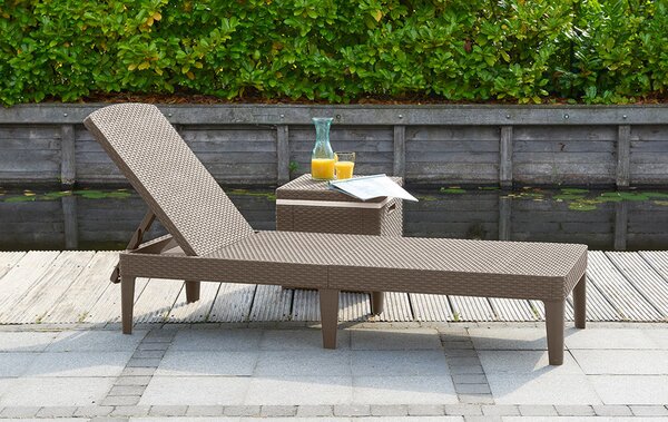 Lettino Prendisole da Giardino 187,5x58x29 cm in Resina Keter Jaipur Cappuccino