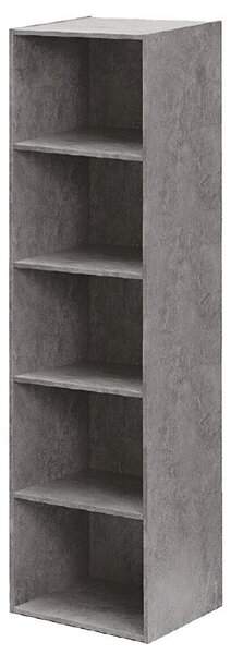 Libreria 5 ripiani 40x29x172 cm in Legno Cemento