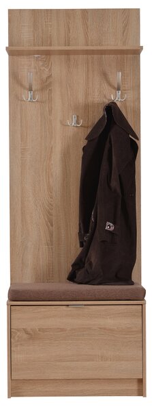 Mobile da Ingresso con Panca 67x191x35 cm in Legno Laminato Effetto Quercia
