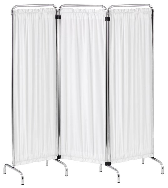 Paravento Separè 3 Pannelli 150x164 cm in Acciaio Nasti Bianco
