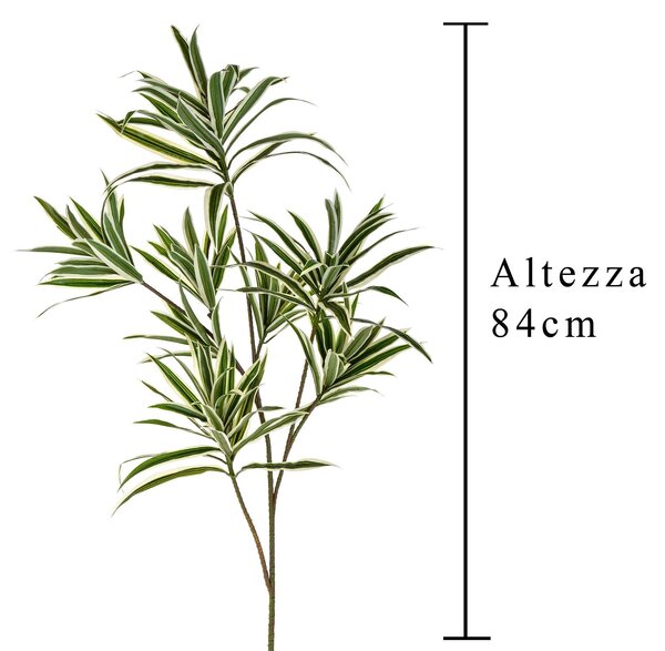 Set 3 Dracena con 141 Foglie Artificiali Altezza 84 cm Verde