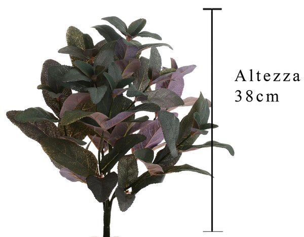 Set 3 Salvia Artificiale a 6 Diramazioni Altezza 38 cm Verde