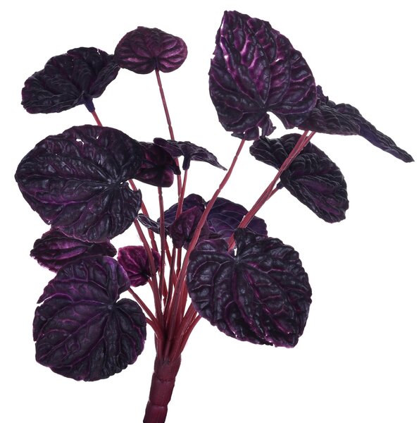 Set 6 Mini Peperonia Artificiali con 18 Foglie Altezza 29 cm Viola