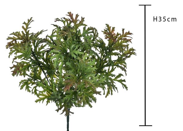 Set 6 Cespugli Artificiale Verde Plastificato Altezza 35 cm Verde