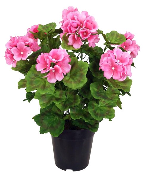 Geranio Artificiale con Vaso Altezza 47 cm Rosa
