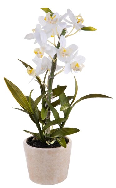 Orchidea Artificiali con Vaso Altezza 43 cm Bianco