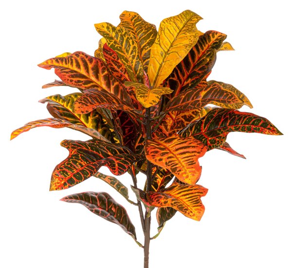 Set 2 Croton Pianta Artificiale Altezza 60 cm Arancio