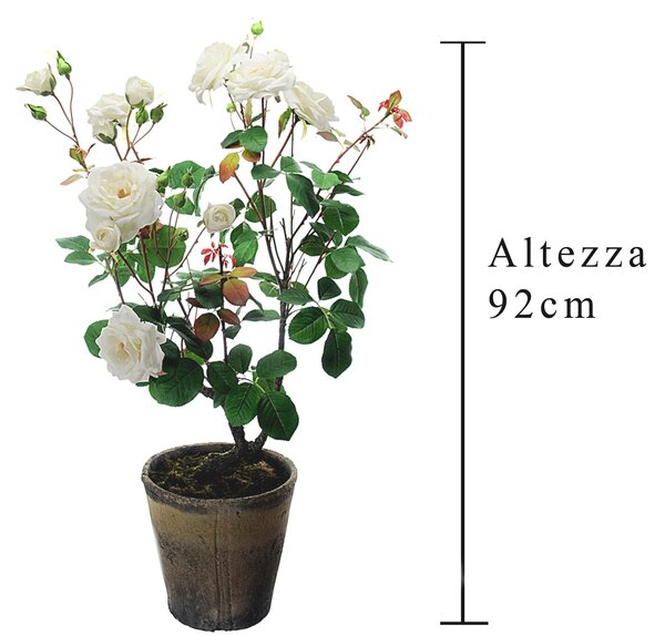 Rose Artificiali con Vaso Altezza 92 cm