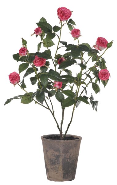 Mini Rose Artificiali in Vaso Altezza 69 cm Rosa
