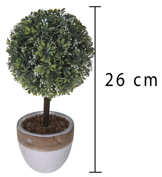 Set 3 Topiary Maggiorana Artificiale Altezza 26 cm Grigio