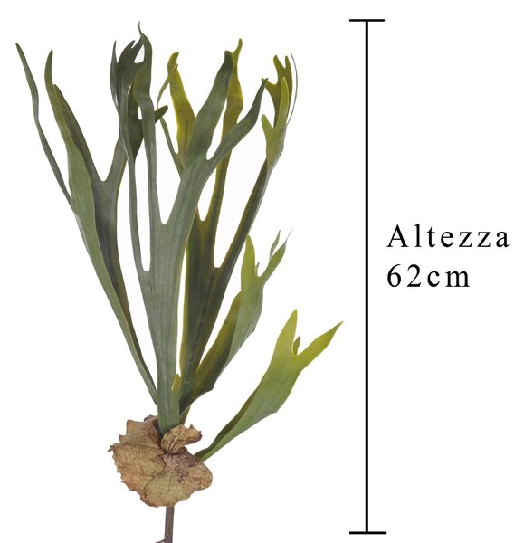 Set 2 Platycerium Artificiale con 5 Diramazioni Altezza 62 cm Verde