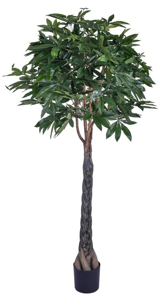 Pachira Artificiale in Vaso con 999 Foglie Altezza 215 cm Verde