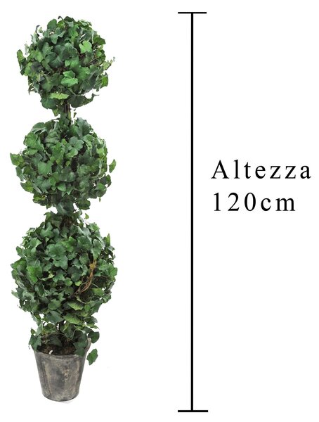 Edera Artificiale Forma Sfera Altezza 120 cm Verde