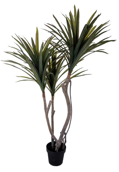 Dracena Marginata Artificiale in Vaso con 122 Foglie Altezza 120 cm Verde