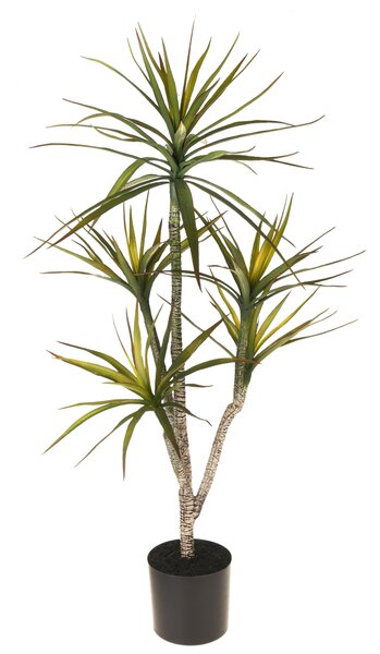 Pianta Artificiale di Yucca in Vaso con 5 Diramazioni Altezza 116 cm Verde