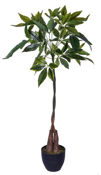 Pachira Artificiale con Vaso Altezza 115 cm Verde