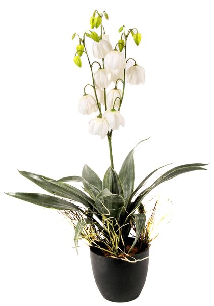 Set 2 Yucca Fiorita Artificiale con Vaso Altezza 73 cm Verde