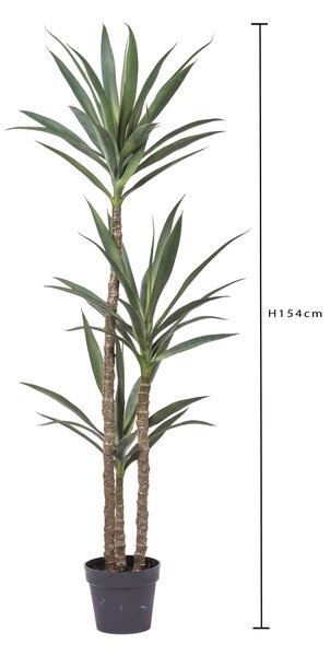 Yucca Artificiale con Vaso Altezza 154 cm Grigio