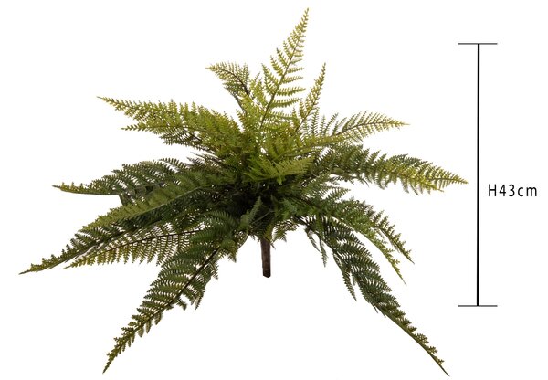 Set 2 Pinta di Felce Boston Artificiale Altezza 43 cm Verde