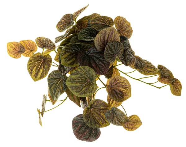 Set 3 Peperomia Artificiale a 8 Diramazioni Composta da 43 Foglie Altezza 28 cm Verde