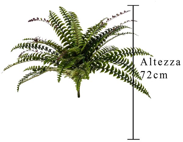 Set 2 Felce Artificiale Composta da 36 Foglie Altezza 72 cm Verde
