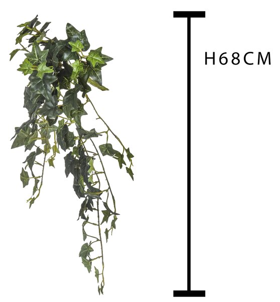 Set 2 Edera Artificiale English Ivy con 129 Foglie Altezza 68 cm Verde