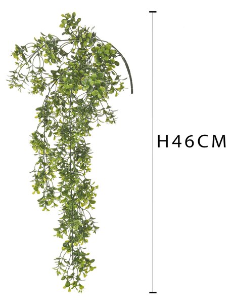 Set 3 Bossi/Buxus Artificiale Pendente Altezza 46 cm Verde