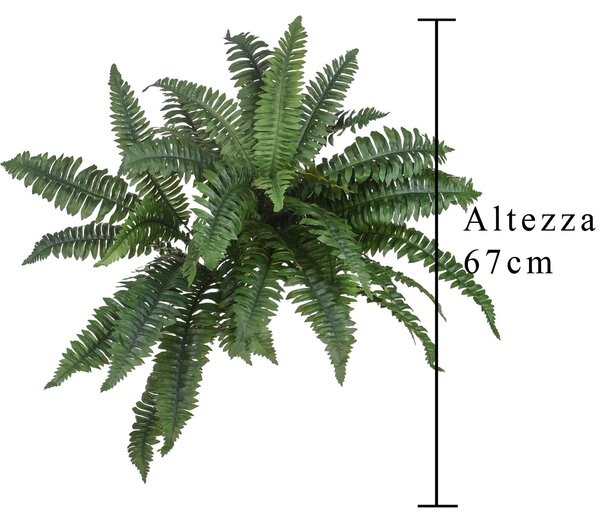 Felce Boston Artificiale Composta da 4 Gruppi e 49 Foglie Altezza 67 cm Verde