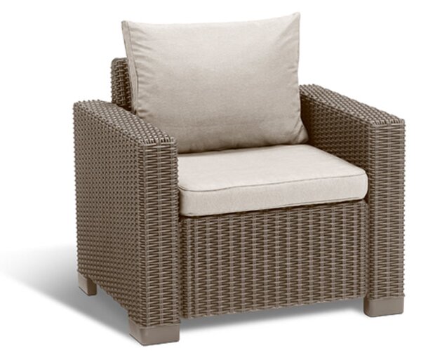 Set 2 Poltrone da Giardino 83x68x71,5 cm in Resina Keter California Cappuccino