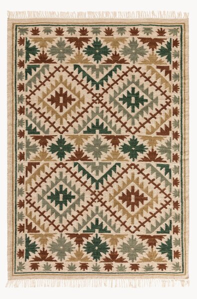 Tappeto kilim tessuto a mano con frange Zohra