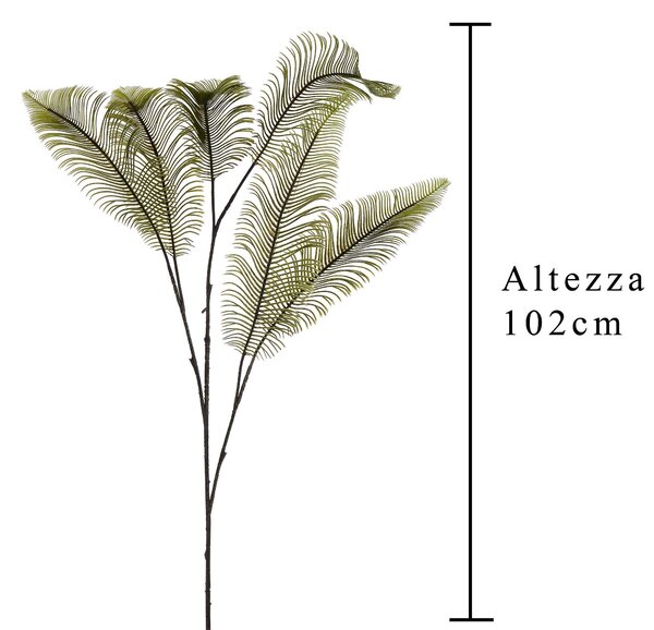 Set 3 Rami Artificiali di Cicas a 6 Diramazioni Altezza 102 cm Verde