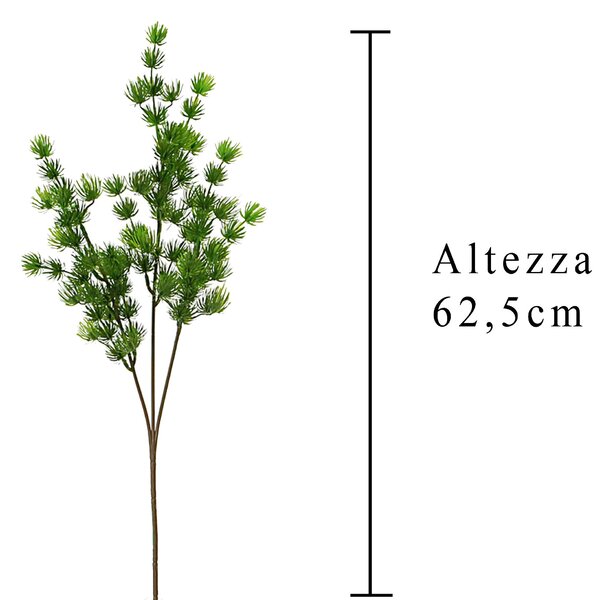Set 12 Rami di Microcladium Artificiale Altezza 62,5 cm Verde