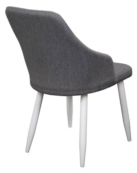 Set 2 Sedie Imbottite 53x58x87 cm in Alluminio e Tessuto Grigio