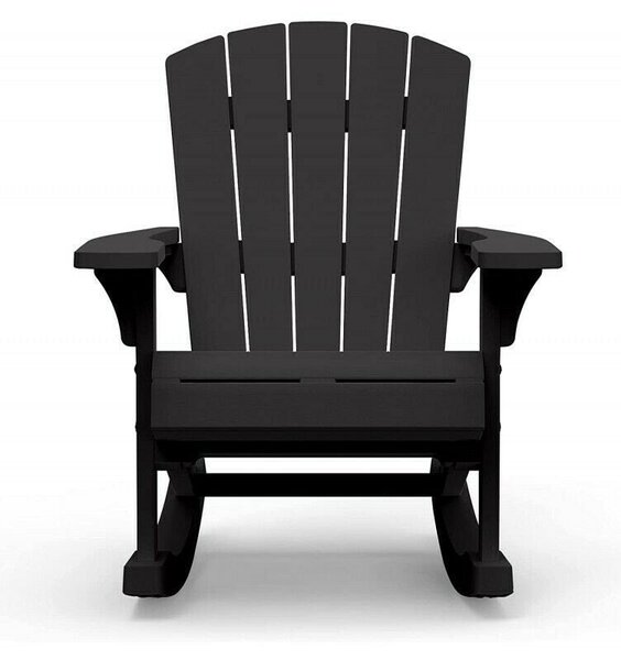 Poltrona Dondolo da Giardino 80,5x92x100,5 cm in Resina Keter Rocking Adirondack Antracite