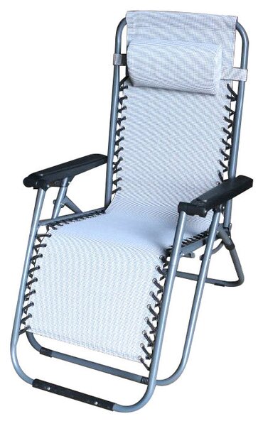 \ Pieghevole 90x66x108 cm in Metallo e Textilene Bianco e Grigio e Nero