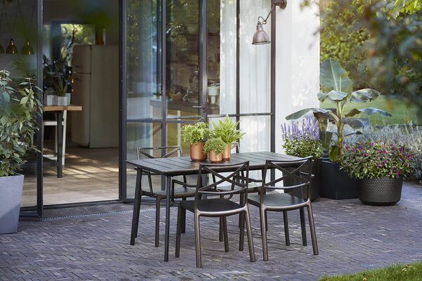 Tavolo da Giardino 146x87x75 cm in Resina Keter Metalea Bronzo
