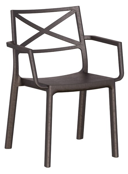 Sedia da Giardino 60x53x81 cm con Braccioli Keter Metalix Bronzo