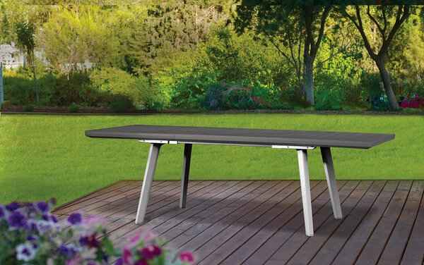 Tavolo Allungabile da Giardino 162-241x100,5x76,5 cm Keter Harmony Bianco e Grigio Scuro