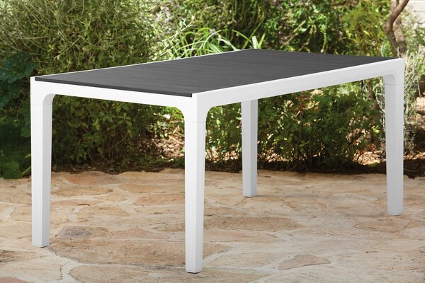 Tavolo da Giardino 160x90x74 cm Keter Harmony Bianco e Grigio Scuro
