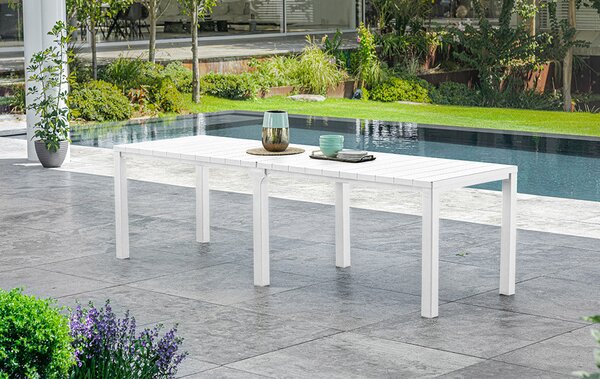 Tavolo Doppio da Giardino 295x90x74,5 cm in Resina Keter Kulie Double Bianco