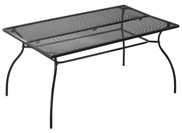 Tavolo da Giardino 150x90x73 cm in Acciaio Nero