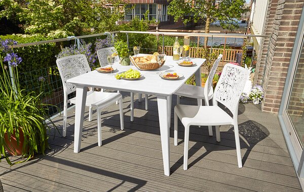 Tavolo da Giardino 157x98x74 cm in Resina Keter Lima 160 Bianco
