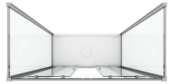 Box Doccia 3 Lati 2 Ante Scorrevoli In Cristallo Trasparente 6mm H198 Fosterberg Viborg Trio 70x120xH198 cm