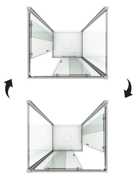 Box Doccia 3 Lati 2 Ante Scorrevoli In Cristallo Trasparente 6mm H198 Fosterberg Odense Trio 70x70x70xH198 cm