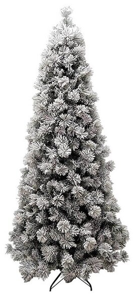 Albero di Natale Artificiale Innevato Bianco Slim Altezza 210 cm