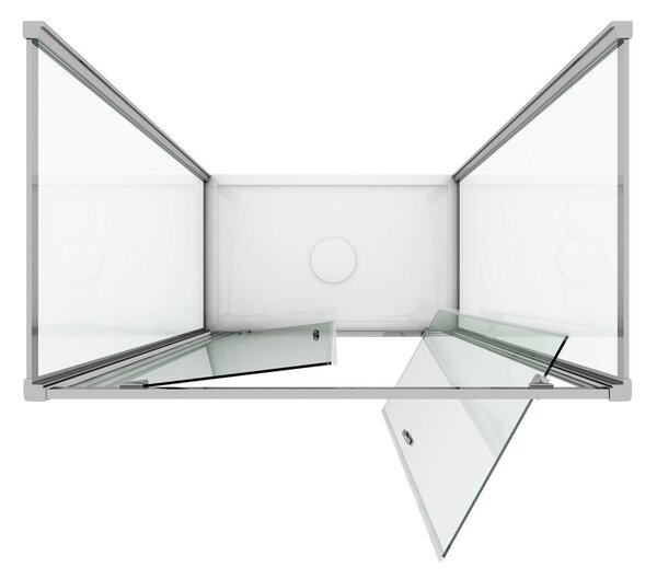 Box Doccia 3 Lati 2 Ante Battenti In Cristallo H198 Fosterberg Aalborg Trio 70x130xH198 cm