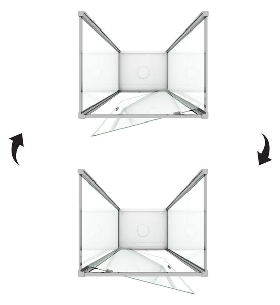 Box Doccia 3 Lati 1 Anta Battente In Cristallo Trasparente 6mm H198 Fosterberg Aalborg Trio 70x70x70xH198 cm