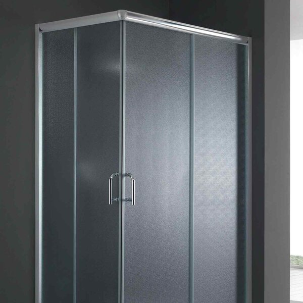 Box Doccia Angolare 75x120 cm 2 Ante Scorrevoli in Cristallo Opaco 5mm H200 Fosterberg Aarhus