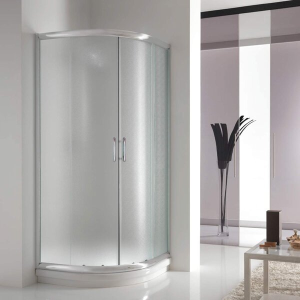 Box Doccia Semicircolare 80x80 cm 2 Ante Scorrevoli in Cristallo Opaco 5mm H185 Fosterberg Aarhus